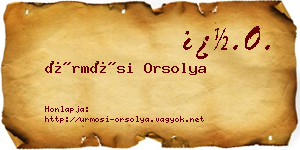 Ürmösi Orsolya névjegykártya