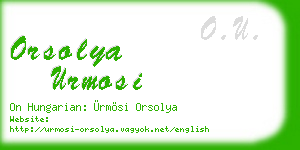 orsolya urmosi business card