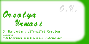 orsolya urmosi business card